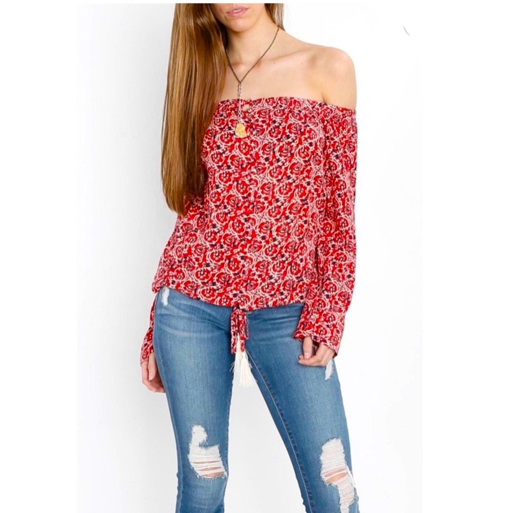 MINKPINK Paisley Off-the-Shoulder Blouse